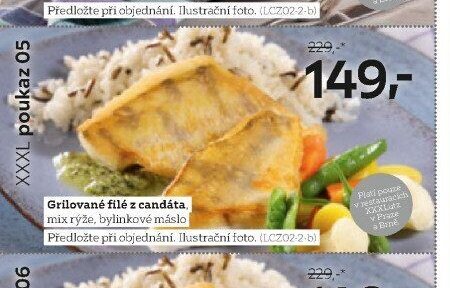 Grilované filé z candáta, mix rýže, bylinkové máslo