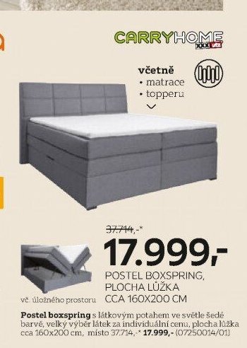 POSTEL BOXSPRING, PLOCHA LŮŽKA CCA 160X200 CM