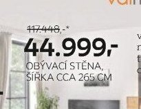 OBÝVACÍ STĚNA, ŠÍŘKA CCA 265 CM