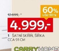 Šatní skříň, šířka cca 91 cm