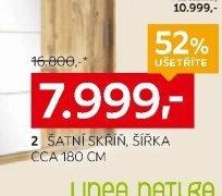 Šatní skříň, šířka cca 180 cm