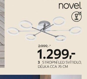 Stropní LED svítidlo, délka cca 76 cm