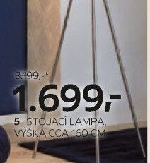 Stojací lampa, výška cca 160 cm