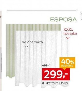 Hotový závěs