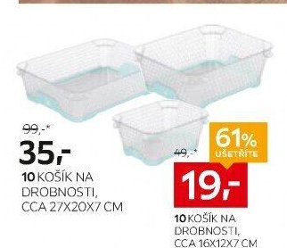 10 KOŠÍK NA DROBNOSTI, CCA 27X20X7 CM