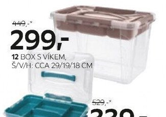 12 BOX S VÍKEM, Š/V/H: CCA 29/19/18 CM
