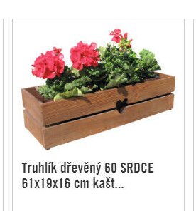 Truhlík dřevěný 60 SRDCE