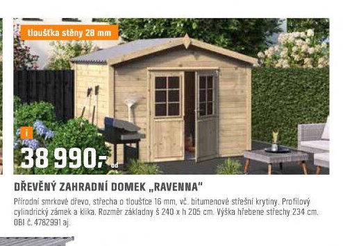 Dřevěný zahradní domek „Ravenna“