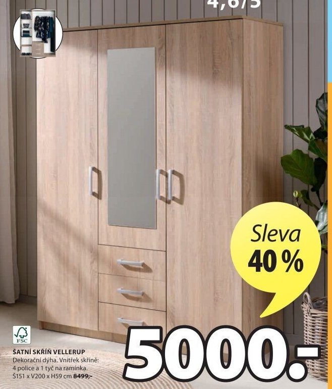 Šatní skříň VELLERUP
