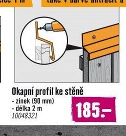 Okapní profil ke stěně