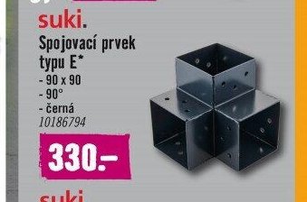 suki. Spojovací prvek typu E