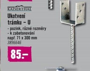 Ukotvení trámku - U