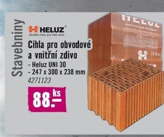 Cihla pro obvodové a vnitřní zdivo Heluz UNI 30
