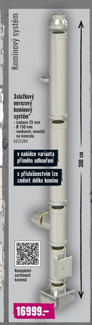 3složkový nerezový komínový systém