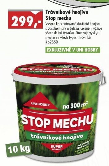 Trávníkové hnojivo Stop mechu