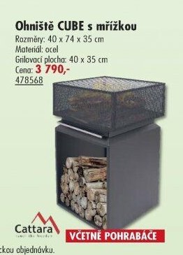 Ohniště CUBE s mřížkou
