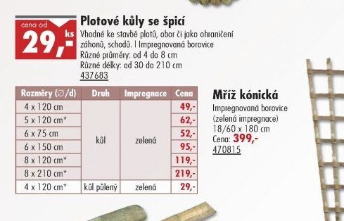 Plotové kůly se špicí