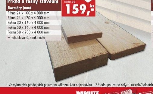 Prkna a fošny stavební