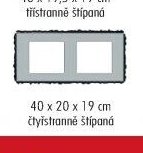 Třístranně štípaná 40 x 19,5 x 19 cm