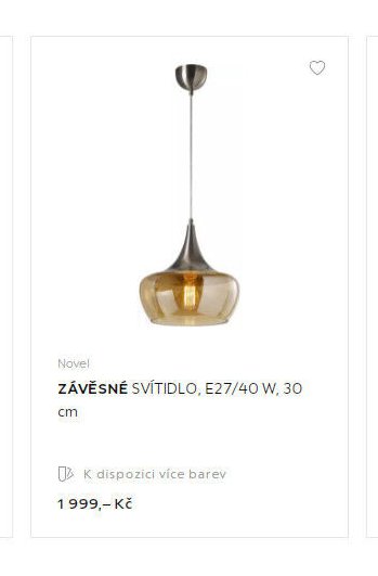 ZÁVĚSNÉ SVÍTIDLO, E27/40 W, 30 cm