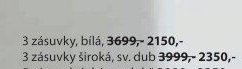 3 zásuvky, bílá