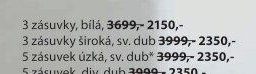 3 zásuvky široká, sv. dub