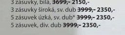 5 zásuvek úzká, sv. dub