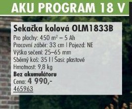 Sekačka kolová OLM1833B