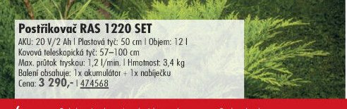 Postřikovač RAS 1220 SET