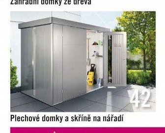 Plechové domky a skříně na nářadí