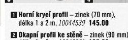 Horní krycí profil – zinek (70 mm), délka 1 a 2 m