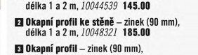Okapní profil ke stěně – zinek (90 mm), délka 1 a 2 m