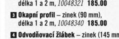 Okapní profil – zinek (90 mm), délka 1 a 2 m