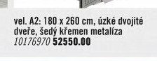 AvantGarde vel. A2: 180 x 260 cm, úzké dvojité dveře, šedý křemen metalíza 10176970