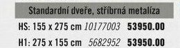 HS: 155 x 275 cm