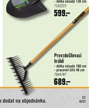 Provzdušňovací hrábě - délka násady 160 cm