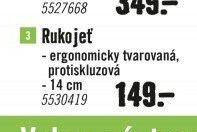 Rukojeť - ergonomicky tvarovaná, protiskluzová 14 cm