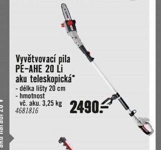 Vyvětvovací pila PE-AHE 20 Li aku teleskopická