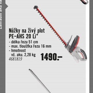 Nůžky na živý plot PE-AHS 20 Li