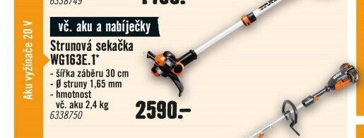 Strunová sekačka WG163E.1