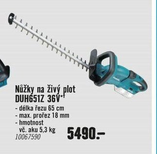 Nůžky na živý plot DUH651Z 36V