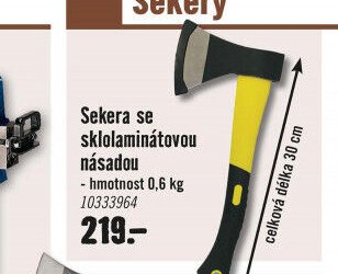 Sekera se sklolaminátovou násadou
