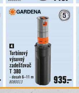 Turbínový výsuvný zadešťovač T 380