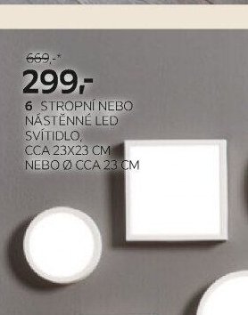 Stropní nebo nástěnné LED svítidlo, cca 23x23 cm