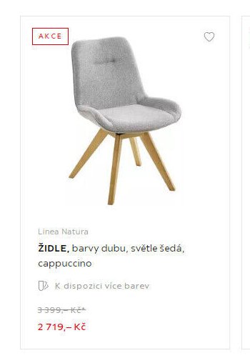 ŽIDLE, barvy dubu, světle šedá, cappuccino