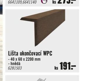 Lišta ukončovací WPC