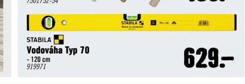 STABILA Vodováha Typ 70 - 120 cm