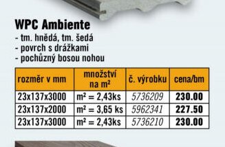 WPC Ambiente 23x137x3000 (tm. hnědá)