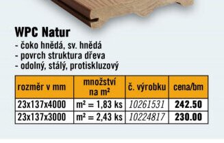 WPC Natur 23x137x4000