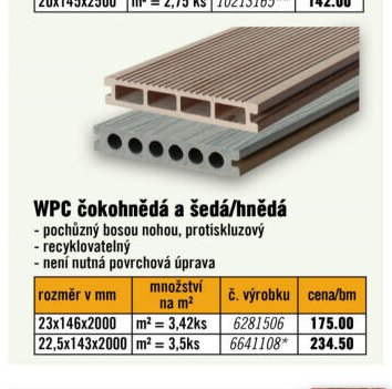 WPC čokohnědá a šedá/hnědá
